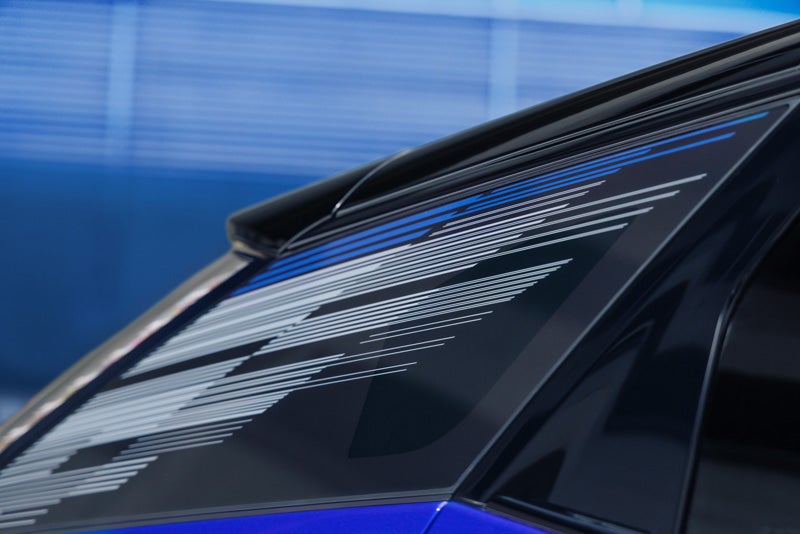 Close-up of the Modern Pattern on the 2026 OPTIQ-V Rear Quarter Glass | Reliable Cadillac in Roseville CA